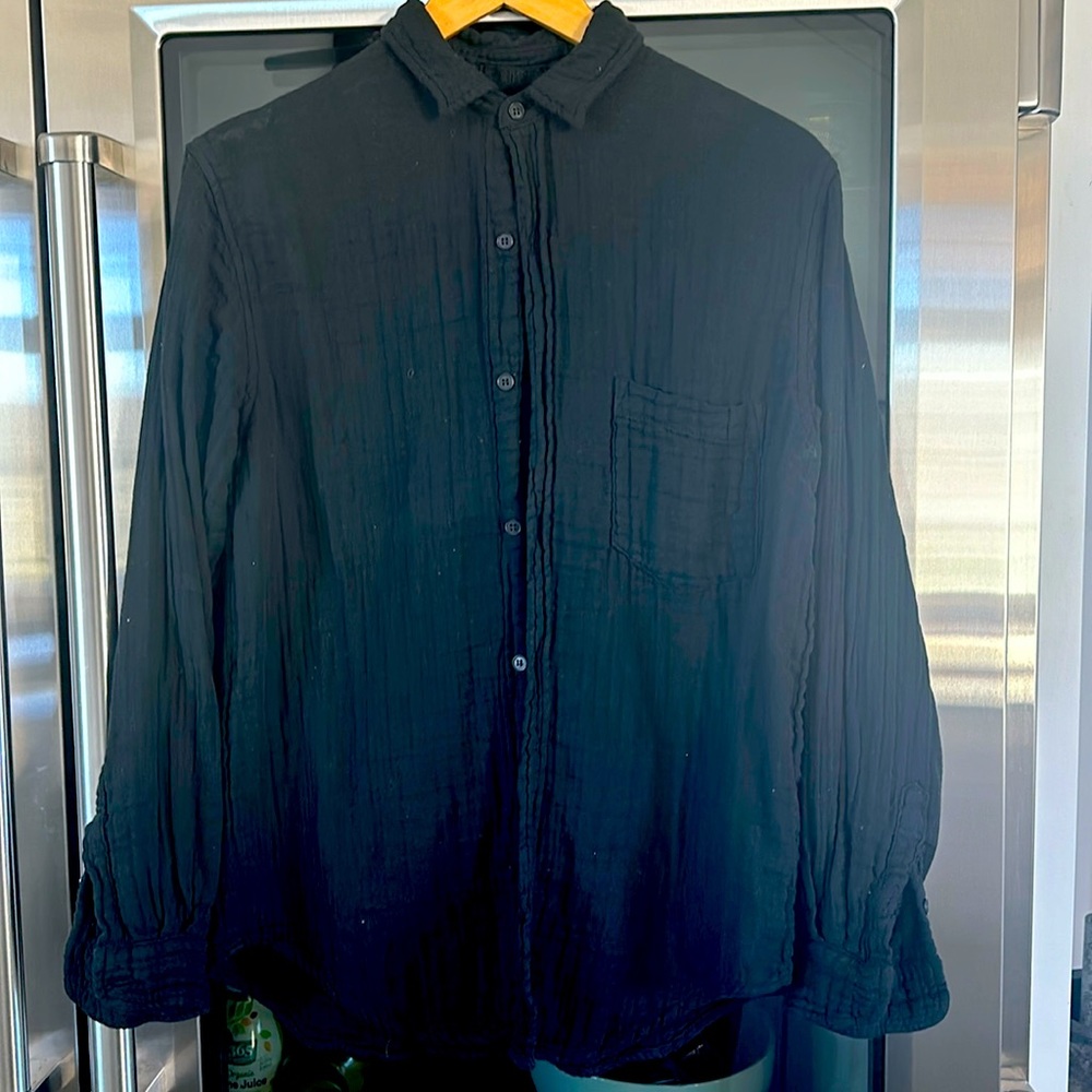 CP Shades XS black button front shirt. Worn once